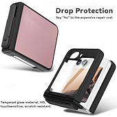 お買い得  サムスン用ケース-電話 ケース 用途 Zフリップ6 バックカバー スタンド付き 耐衝撃 レトロ風 TPU PUレザー