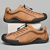 abordables Baskets-baskets décontractées en similicuir marron pour hommes avec lacets élastiques réglables - semelle antidérapante durable, coupe confortable pour un usage quotidien