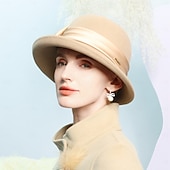 billiga Festhattar-hattar 100 % ull bowler / cloche hatt fedorahatt bröllop tefest elegant bröllop med pilbåge skarvning huvudbonader huvudbonader