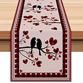 abordables Chemins de Table-chemin de table rose pour la Saint-Valentin, décoration de table florale romantique avec un élégant design de rose, parfait pour ajouter une touche d&#039;amour et d&#039;élégance à votre dîner de la