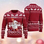 olcso Vicces karácsonyi pulóverek és pulóverek-Mikulás Adu Pullover Vicces karácsonyi pulóver 3D Karácsony Vicces Kompatibilitás Páros Férfi Női Felnőttek Karácsony Farsang 3D nyomtatás Parti Fesztivál