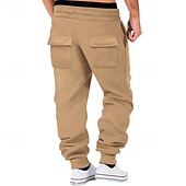 baratos Carga-Homens Calça esportiva Calças Esportivas Corredor Calças Calça de moletom cargo Bolsos Com Cordão Cintura elástica Tecido Conforto Esportes Diário Moda Casual Preto Verde Tropa Micro-Elástica