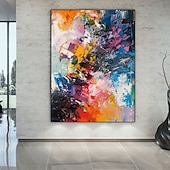 preiswerte Landschaftsgemälde-handgefertigtes Ölgemälde auf Leinwand, Wandkunst, Dekoration, abstraktes Messergemälde, Meerblick rot, für die Inneneinrichtung, gerolltes, rahmenloses, unbelastetes Gemälde