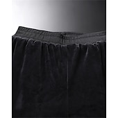 abordables pantalons décontractés-Men's Sherpa Fleece Pants Sweatpants Joggers Trousers Pocket Drawstring Elastic Waist Plain Comfort Warm Sports Outdoor Daily Fashion Casual Black 1# Black Micro-elastic
