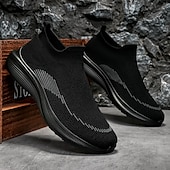 economico Sneakers da uomo-sneakers slip-on rosse leggere da uomo | tomaia in flyknit traspirante con suola comoda per attività casual e sportive