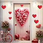 رخيصةأون لافتات المرآب والباب-زينة الزفاف الخارجية أغطية الأبواب نسيج الأبواب ستارة الأبواب الزينة خلفية لافتة الأبواب الأمامية لمنزل المزرعة قلوب