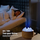 economico Umidificatori e deumidificatori-Diffusore di aromaterapia simulato a forma di vulcano e iceberg con telecomando, 7 luci colorate, diffusore di fragranze per deodorante per ambienti temporizzato