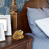 tanie Posągi-Feng shui statua żaby pieniężnej - przyciąga bogactwo, przynosi szczęście, fortunę i dobrobyt - idealna dekoracja do domu, biura, na nowy rok, parapetówkę i prezenty biznesowe