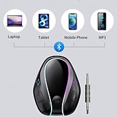 Χαμηλού Κόστους Σετ Bluetooth Αυτοκινήτου/Hands-free-δέκτης bluetooth αυτοκινήτου 5.0 για ακύρωση θορύβου αυτοκινήτου προσαρμογέα bluetooth aux δέκτης μουσικής bluetooth για οικιακό στερεοφωνικό/ενσύρματα ακουστικά/κλήσεις handsfree 16 ώρες διάρκεια