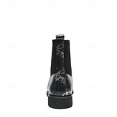abordables Bottes habillées-bottines de luxe vertes pour hommes | similicuir à motif serpent avec bout en relief crocodile et design à lacets