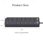 cheap USB Hubs-USB 3.0 Hubs 7 Ports 7-in-1 USB Hub with USB3.0*7 5V / 2A Power Delivery For Laptop