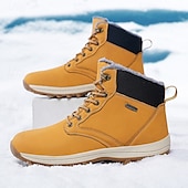 baratos Botas de caminhada-botas de inverno masculinas impermeáveis e isoladas com sola de borracha antiderrapante e forro de pele sintética para caminhadas ao ar livre