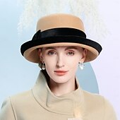 ieftine Pălării Party-Palarie 100% Lână Pălărie Vară Pălărie Nuntă Petrecere ceai Elegant Nuntă Cu Funde Despicare Diadema Articole Pentru Cap