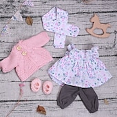 abordables Ensembles de Vêtements et Accessoires pour Poupées-ensemble de vêtements de poupée waldorf fait à la main pour poupée de 12 pouces poupée muppet faite à la main pour cadeaux de Noël