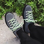 abordables Baskets-chaussures de randonnée en daim marron pour hommes - style vintage avec design à lacets roses et semelle durable pour les aventures en plein air