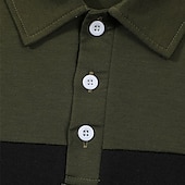 levne Pánské klasické polo-Pánské Golfová košile Golfové polokošile Práce Ležérní Klopa Dlouhý rukáv Základní Moderní Barevné bloky Slátanina Knoflíky Jaro &amp; podzim Běžný Černá Bílá Armádní zelená Šedá Golfová košile