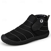 cheap Winter &amp; Snow Boots-Men&#039;s Insulated Winter Snow Boots – Waterproof Slip-On Ankle Boots with Faux Fur Lining, Anti-Slip Sole for Outdoor Hiking &amp; Cold Weather