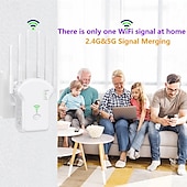 cheap Wireless Routers-1200Mbps WiFi Repeater Wireless WiFi Signal Repeater Dual-Band 2.4G 5G Network Amplifier WPS Router