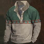 abordables Sweats 3D homme-Homme Ethnique Sweats à Capuche Sweat shirt manche longue Sweat-shirt Col Mode Ethnique Décontractées Print Vacances Patchwork Hiver Printemps &amp; Automne