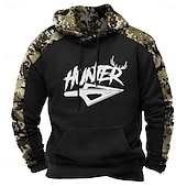 abordables sweats à capuche 3d pour hommes-Homme Sweat à capuche Noir Marron Vert Capuche Camouflage camouflage 3D effet Frais Automne Hiver Vêtement Tenue Pulls Capuche Pulls molletonnés