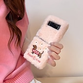 baratos Capa Samsung-telefone Capinha Para Z Flip 7 Z Virar 6 Z Flip 5 Z Flip 4 Z Flip 3 Capa traseira Antichoque Retro Felpudo