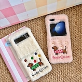 baratos Capa Samsung-telefone Capinha Para Z Flip 7 Z Virar 6 Z Flip 5 Z Flip 4 Z Flip 3 Capa traseira Antichoque Retro Felpudo