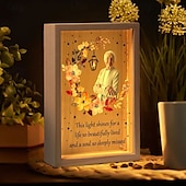 baratos Presente Memorial-Moldura de foto personalizada com iluminação usb, luz noturna de acrílico personalizada, presentes memoriais para a perda de um ente querido, decoração de lembrança