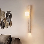 abordables Appliques murales d&#039;intérieur-applique murale wabi-sabi applique murale japonaise en travertin naturel luminaire mural à LED éclairage mural en pierre calcaire jaune 110-240v 1 lumière
