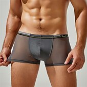 preiswerte Boxershorts für Herren-Herren 1 pc Unterwäsche Boxer Boxer-Shorts Patchwork Chinlon Atmungsaktiv Weich Komfortabel Farbblock Mittlere Hüfthöhe Schwarz Weiß