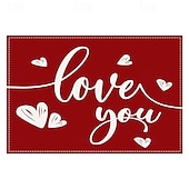 economico Tovagliette-set di 4 tovagliette per San Valentino romantiche e decorative con motivi a forma di cuore o rosa resistenti e resistenti al calore perfette per aggiungere un tocco d&#039;amore all&#039;arredamento della tua