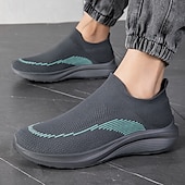 economico Sneakers da uomo-sneakers slip-on rosse leggere da uomo | tomaia in flyknit traspirante con suola comoda per attività casual e sportive