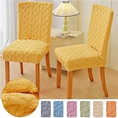 abordables Funda para silla de comedor-Fundas elásticas para sillas de comedor, fundas para sillas de comedor con respaldo alto, fundas cálidas y flexibles, protectores de muebles suaves y duraderos, perfectos para agregar comodidad y estilo a la decoración de su comedor