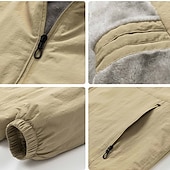 economico Softshell, pile e giacche da escursionismo-Per uomo Giacca con cappuccio Giacca in pile da escursione Inverno All&#039;aperto Tenere al caldo Fodera di vello Giacche in pile Cerniera intera Scalate Campeggio / Escursionismo / Speleologia Viaggi