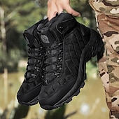 abordables Botas de montaña-Botas de senderismo acolchadas para hombre: ligeras, impermeables, suela antideslizante, diseño de caña alta, ideales para aventuras al aire libre.