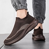 economico Sneakers da uomo-sneakers slip-on rosse leggere da uomo | tomaia in flyknit traspirante con suola comoda per attività casual e sportive