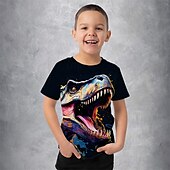 お買い得  男の子の3D動物-男の子 3D グラフィック 動物 恐竜 Tシャツ Ｔシャツ 半袖 夏 春 ファッション ベーシック 子供 4〜12年 クルーネック アウトドア カジュアル 日常 レギュラー