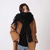 billige Sjal-cashmere feel skjerf lange pashmina sjal og omslag for kvinner stort teppe skjerf solid