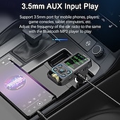 お買い得  車用Bluetoothキット/ハンズフリー-12V/2.5A BT 通話 EQ サウンド調整済み pd/qc3.0 急速充電器 bc83 FM トランスミッター カーチャージャー デュアル USB TF U ディスク MP3