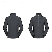 baratos Casacos Leves, Polares &amp; Caminhada-Homens Jaqueta Softshell Jaqueta de Trilha Ao ar livre Térmico / Quente A Prova de Vento Impermeável Jaquetas em Velocino Jaqueta corta-vento Viajar Preto Azul Marinho Cinzento