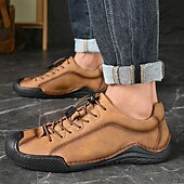 abordables Baskets-baskets décontractées en similicuir marron pour hommes avec lacets élastiques réglables - semelle antidérapante durable, coupe confortable pour un usage quotidien