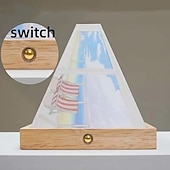 baratos Luzes noturnas 3D-Luz noturna visual 3d a olho nu, luzes led com efeito visual tridimensional, luz noturna de design montada na parede para parede, ajuste de efeito de luz de três cores, presentes de natal para