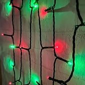 billige Soldrevet-2 stk 10m 100led solcellelys – røde og grønne vanntette utendørs lysstrenger til jul gårdsplass hage balkong gjerde juletre festlig atmosfære dekorativ lysstreng