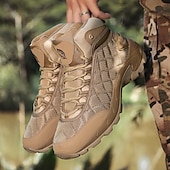 abordables Botas de montaña-Botas de senderismo acolchadas para hombre: ligeras, impermeables, suela antideslizante, diseño de caña alta, ideales para aventuras al aire libre.