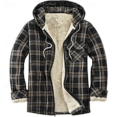 levne fleecové mikiny-Pánské Mikina na zip Mikina s kapucí na zip Fleecová bunda Černá Rubínově červená Světle modrá Kapuce Pléd Zapni Kapsy Sporty a outdoor Denní Dovolená Polyester Šik ven Základní Na běžné nošení