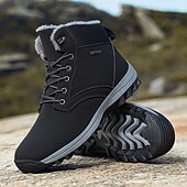 baratos Botas de caminhada-botas de inverno masculinas impermeáveis e isoladas com sola de borracha antiderrapante e forro de pele sintética para caminhadas ao ar livre
