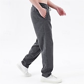 baratos Calças Desportivas-Homens Sherpa Calças de lã Calças Esportivas Corredor Calças Bolsos Com Cordão Cintura elástica Tecido Conforto Quente Comprimento total Ao ar livre Casual Diário Esportes Moda Preto Cinzento