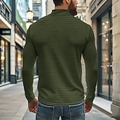 Χαμηλού Κόστους Κλασικό Πόλο Ανδρών-Ανδρικά Βάφλα Πόλο Μπλουζάκια Quarter Zip Polo Καθημερινά Αργίες Τρίμηνο φερμουάρ Μακρυμάνικο Μοντέρνα Σκέτο Άνοιξη &amp; Χειμώνας Κανονικό Μαύρο Λευκό Κρασί Χακί Ανοικτό Γκρίζο Πράσινο Χακί