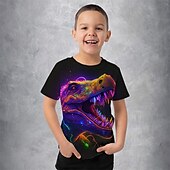 お買い得  男の子の3D動物-男の子 3D グラフィック 動物 恐竜 Tシャツ Ｔシャツ 半袖 夏 春 ファッション ベーシック 子供 4〜12年 クルーネック アウトドア カジュアル 日常 レギュラー