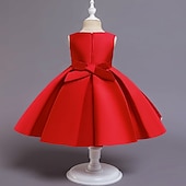 preiswerte Kleider für die Blumenmädchen-Blumenmädchenkleid Kinder Mädchen Prinzessinenkleid Leistung Hochzeit Party Elegant Schön Patchwork Blumen Ärmellos Rundhalsausschnitt Weinrot Rosa 4 Jahre +