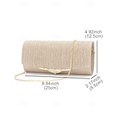 economico Clutch e borsette da sera-elegante pochette da sera con glitter oro - borsa da festa da donna con tracolla a catena e accento decorativo in metallo per matrimoni ed eventi formali